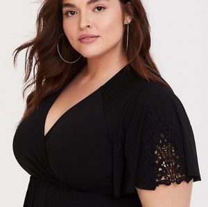 Torrid Black and lace babydoll top